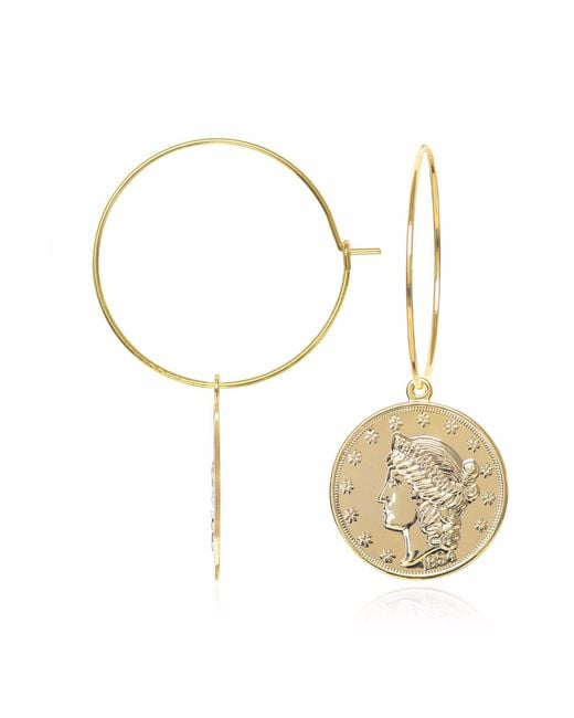 C.J.M Metallic Large Coin Earrings