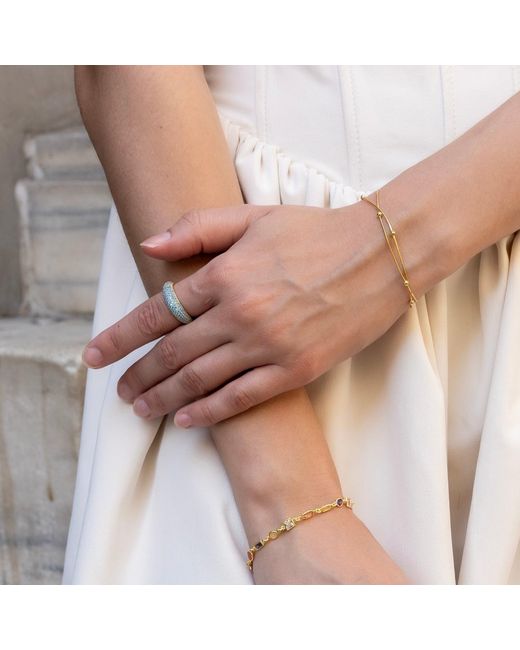 Spero London Metallic Italian Fine Sterling Double Satellite Chain Bracelet