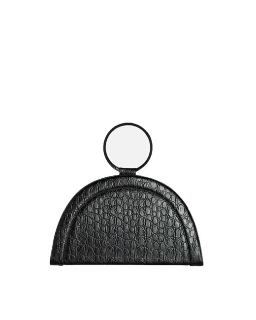 Laura Olaru Black Fany Maxi Croco Leather Bag