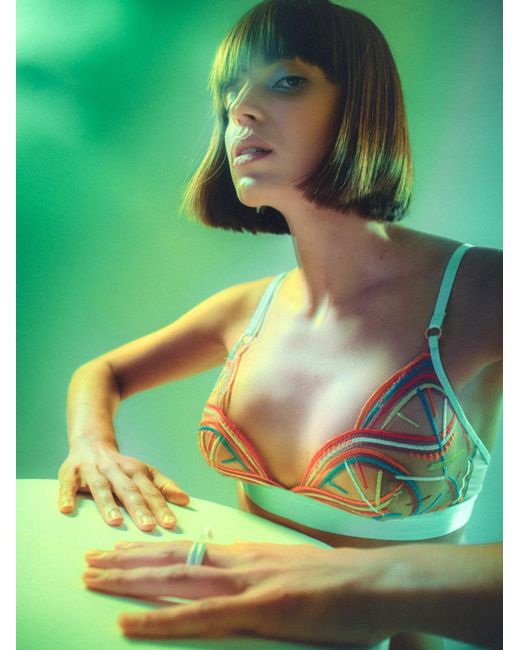 Somewhere Never Green Disco Deco Triangle Bralette