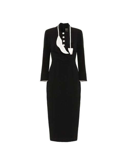Julia Allert Black Stylish Formal Fitted Midi Dress