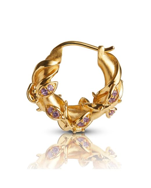 Kasun Metallic Enchanted Amethyst Forest Hoop Earring
