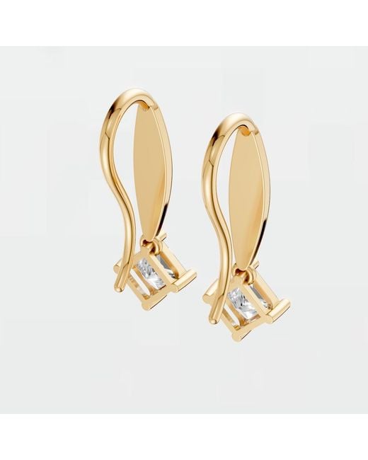 Aya Fine Jewelry Metallic Princess Cut Luxury Lab Diamond Earrings