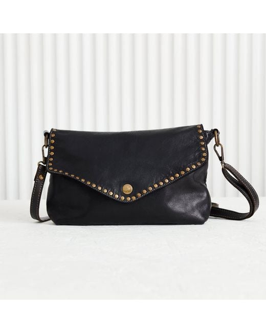 VIDA VIDA Black Luxury Leather Handbag With Studs