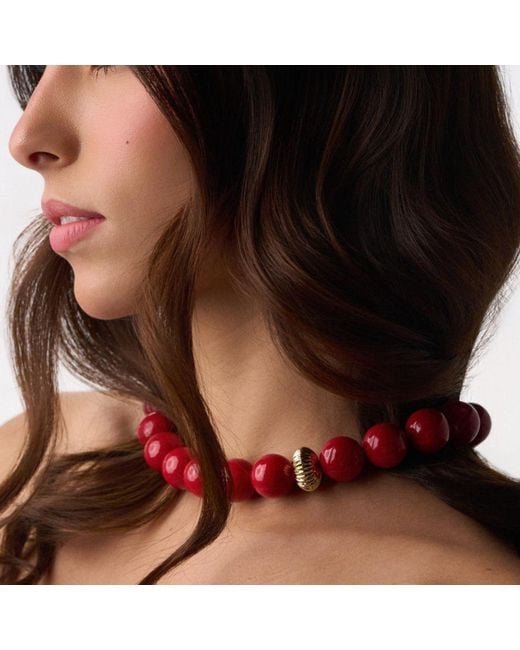 Eyeconic by Samar Ajram Red Maxi Beaded Necklace