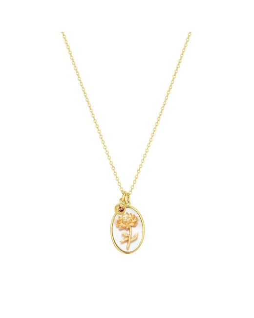 SET & STONES Metallic Katrina Birth Flower & Birthstone Charm Necklace- November
