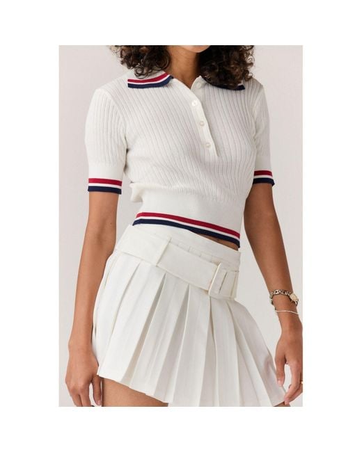 Goldie Byrd White Knit Polo