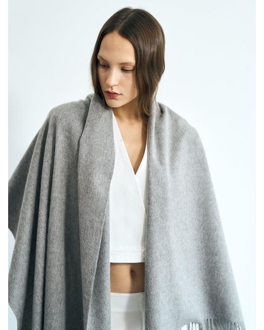 Lost Pattern Gray The Big Shawl Oversized Cashmere Wrap for men