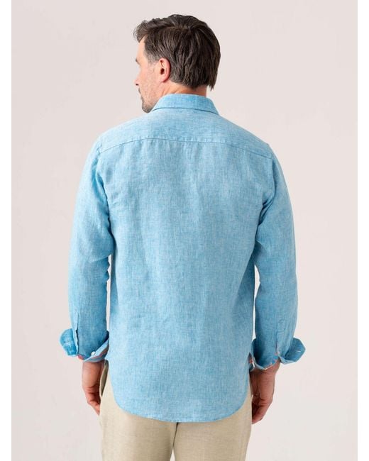 Koy Clothing Blue Linen Shirt for men
