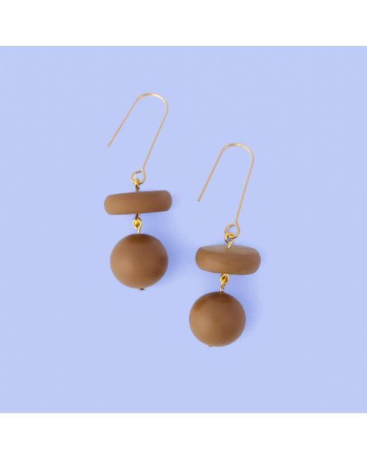 By Chavelli White Bead Dangle Earrings
