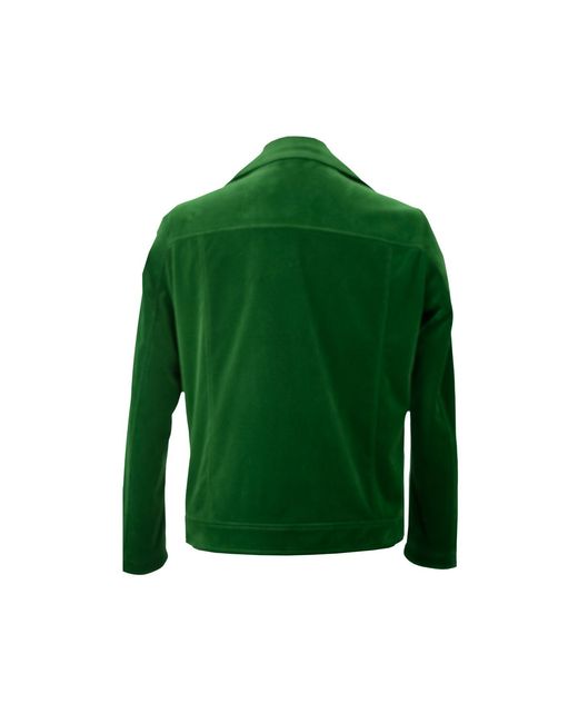 DAVID WEJ Green Washington Corduroy Biker Jacket for men