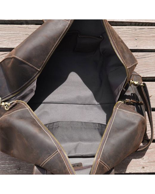 Touri Black Classic Traveller Leather Holdall for men