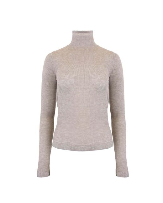 Theo the Label Pink Nomia Sheer Knit Turtleneck