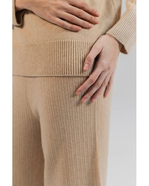 Maison Lointaine White Neutrals Signature Pants Ribbed Rice Apricot