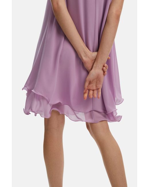 James Lakeland Purple Short Sleeve Wave Hem Dress Lilac