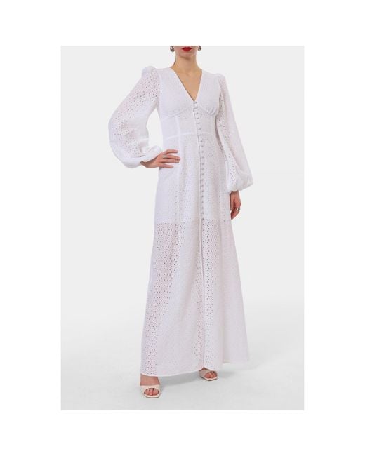 AGGI by HALEWSKI White Imani Lace Maxi Dress