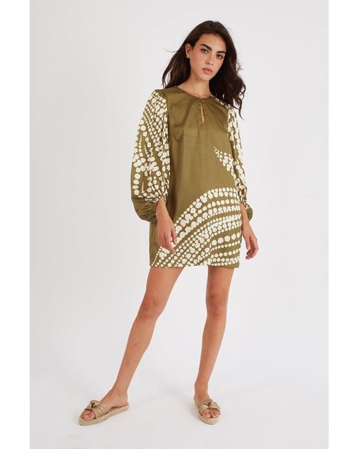 Traffic People Natural The Odes Mia Dress In Olive