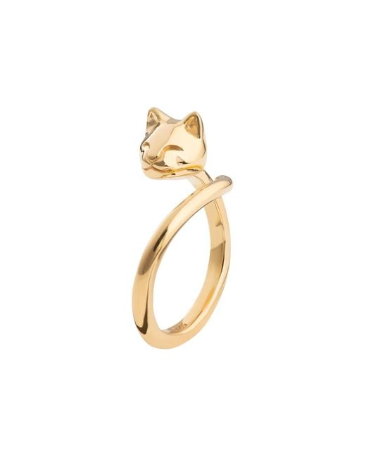 Lily Charmed Metallic Plated Adjustable Cat Ring