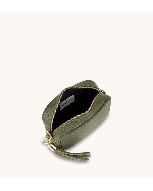 Apatchy London Green The Tassel Leather Crossbody Bag