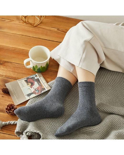 Soft Strokes Silk Gray Wool Quarter-Length Socks Set Of Two