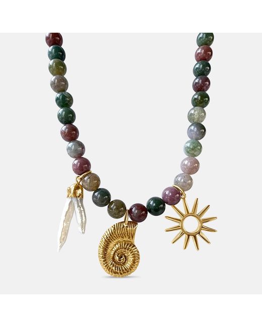 Alexie of Athens Metallic Sirena Sea Charm Bead Necklace
