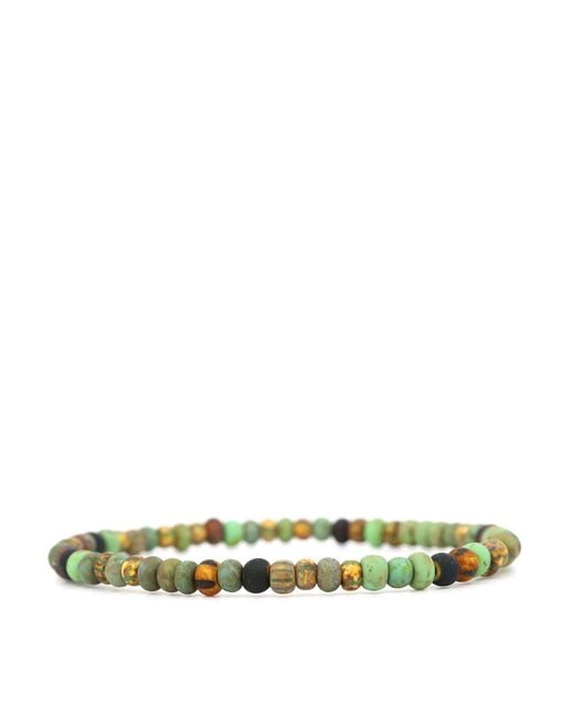 Shar Oke Green Striped & Czech Bracelet for men