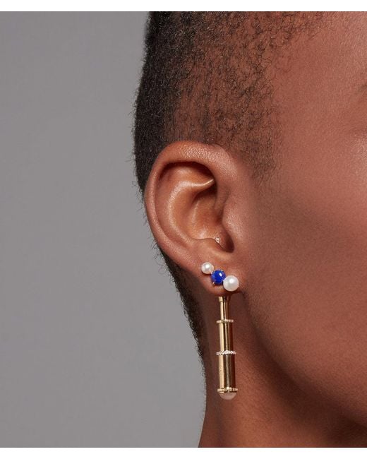Onia Blue Pearl & Lapis Cluster Tri-Studs