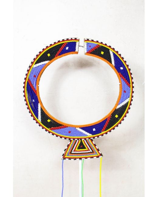 Botanical Boys Blue Kenya Maasai Beaded Necklace