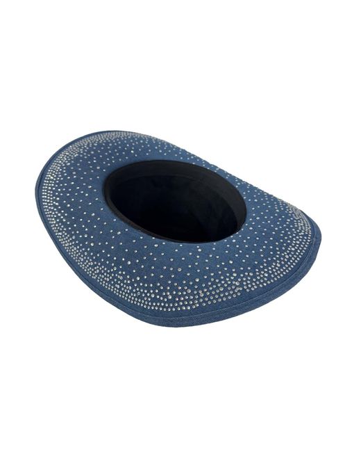 Chanel Joan Elkayam Blue Embellished Denim Cowboy Hat