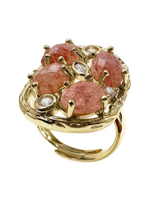 Farra Metallic Moonstone Setting Statement Ring
