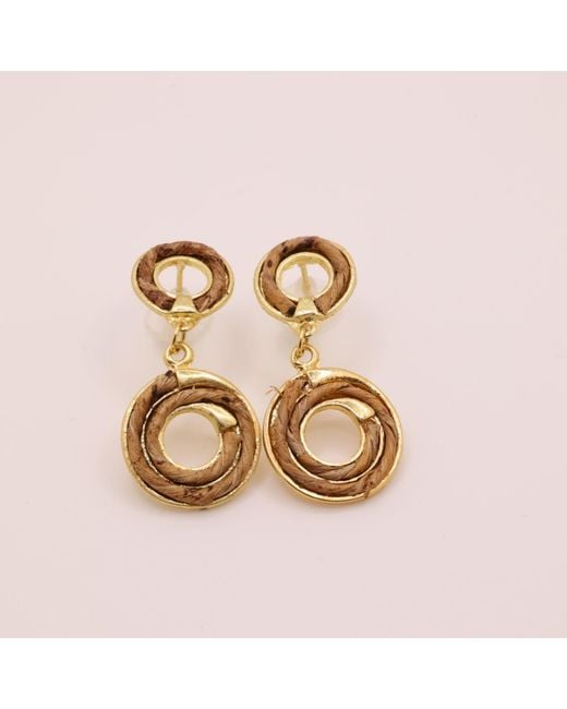 Nart Nature Making Art Metallic The Double Round Banana Fiber Earrings