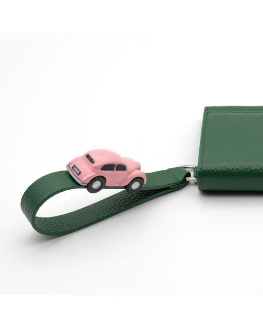 Absurde Green Parking Leather Bifold Wallet