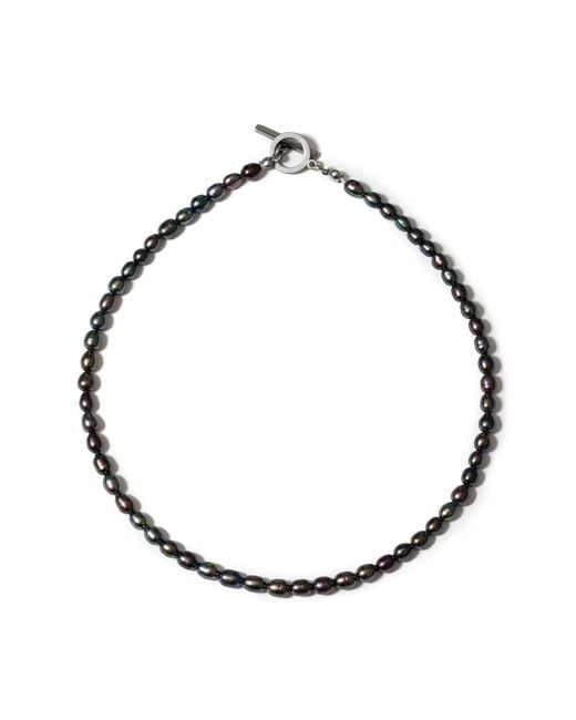 Kybele Studio Metallic Portofino Necklace With Dark Freshwater Pearls