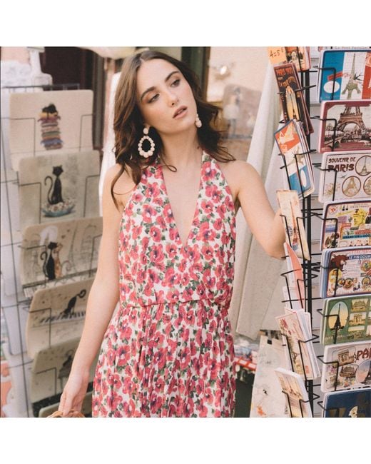 Palingénésie Red Caroline Floral Dress