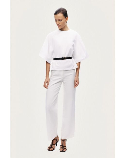 Nocturne White Belted Oversized T-Shirt