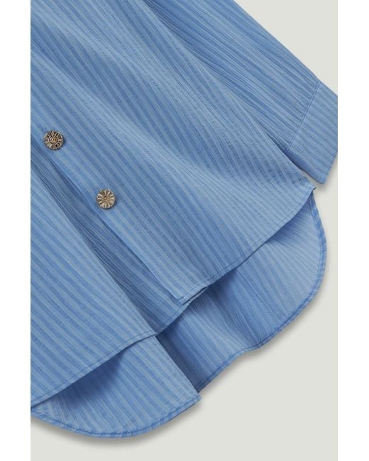 Nocturne Blue Bustier-Detail Shirt