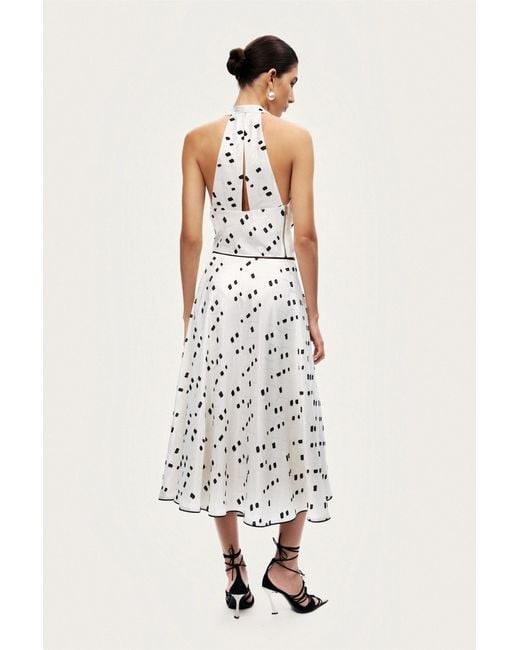 Nocturne White Printed Halter Blouse