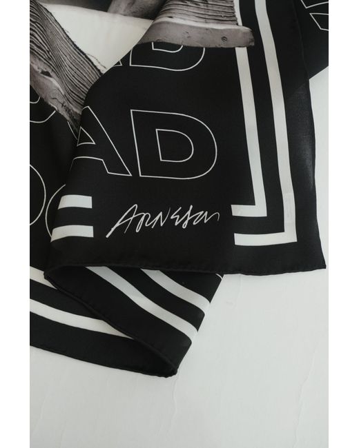 Lost Pattern Black Bookhead Silk Scarf