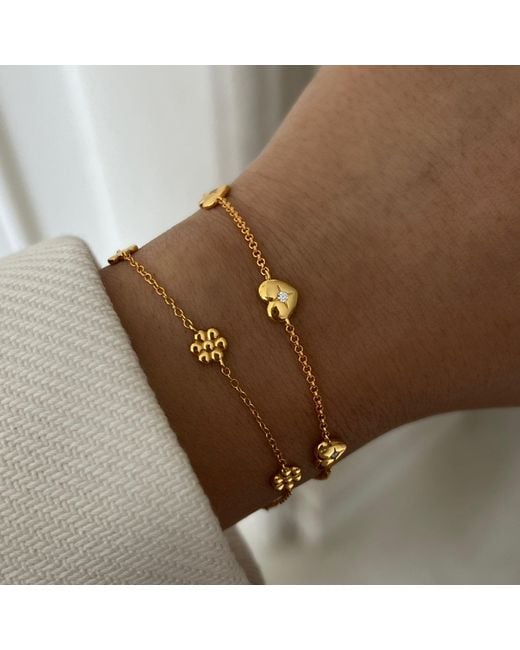 Nazzar Metallic Heart Zirconia Bracelet