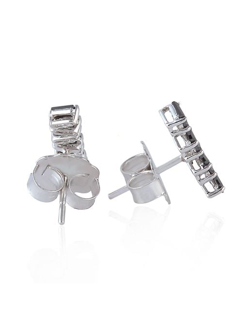 Artisan Black Diamond Baguette Stud Earrings
