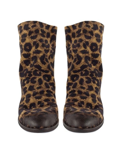 Keith Scarrott Shoes Brown Licola Tan Leopard Ankle Boot