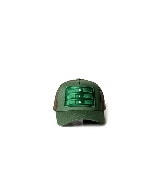 474 co Green 474 Bars Embroidered Trucker Hat for men