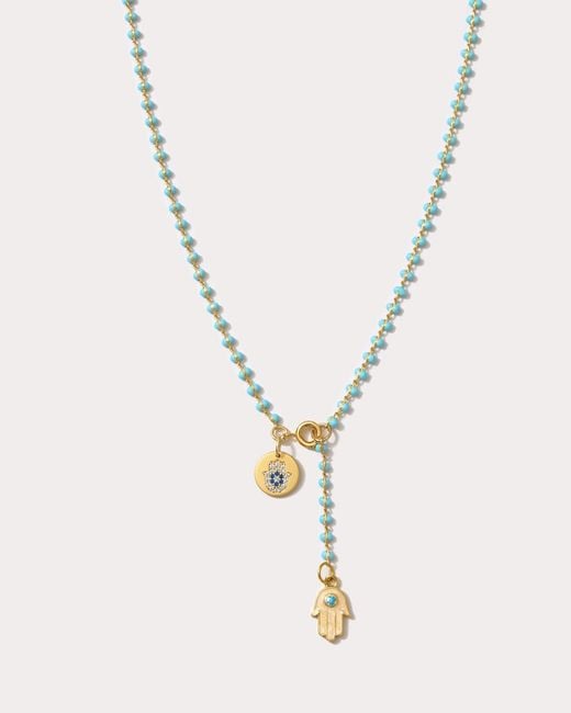 Alexie of Athens Metallic Mano Hamsa Drop Lariat