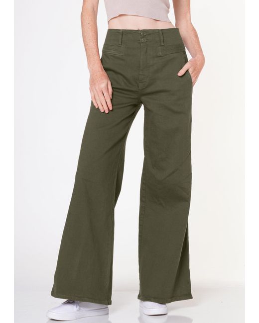 NOEND Green Sophia Trouser Wide Leg