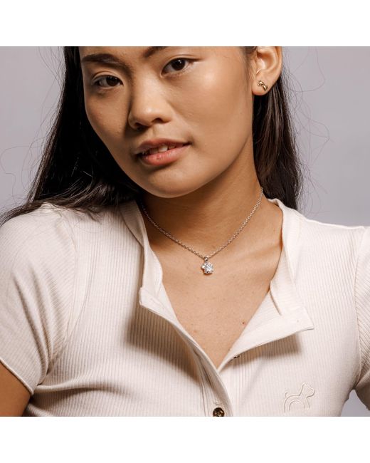 Cloud Haven Metallic Commitment Paw Pendant Necklace