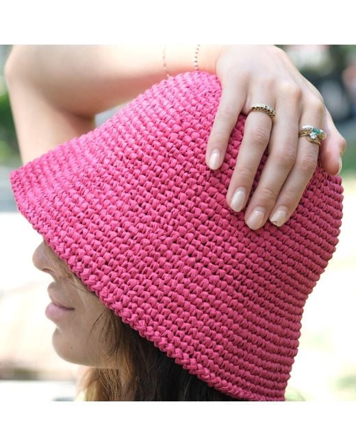 Springmoonatelier Red Raffia Special Summer Hat