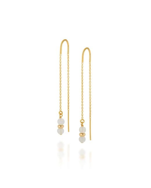 Nellou Jewellery Metallic Fall Birthstone Earrings June Moonstone Plated Sterling