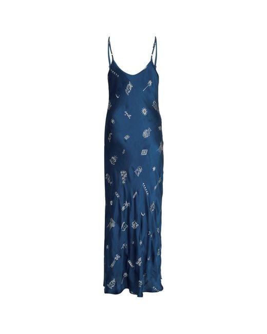 Em & Shi Blue Lining Slip Dress