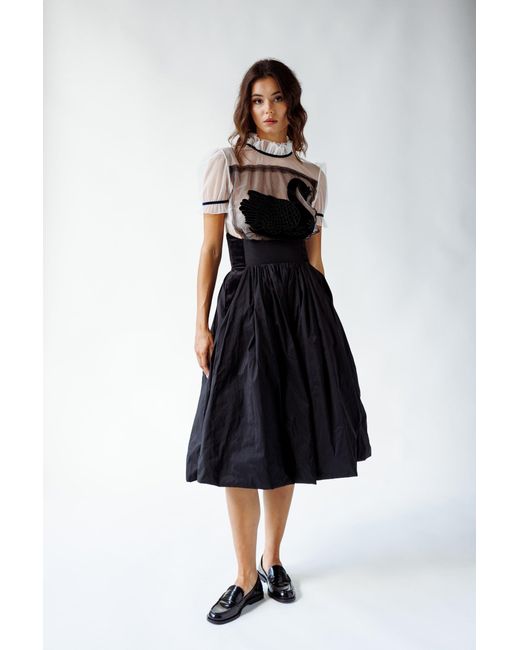 Mammu Couture Black Tulle Blouse Celine