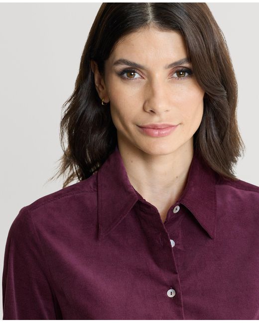 Really Wild Clothing Purple Spencer Stretch Corduroy Shirt